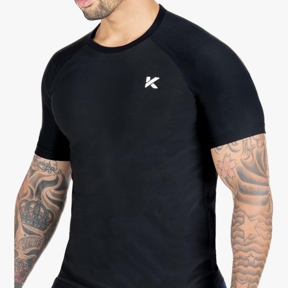 Kewlioo Men's Short Sleeve Compression Sauna Shirt
